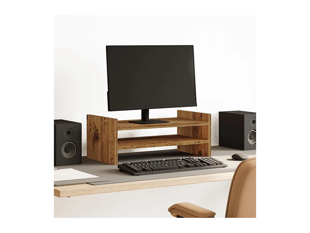 Support de moniteur vieux bois 50x27x20 cm bois d'ingénierie
