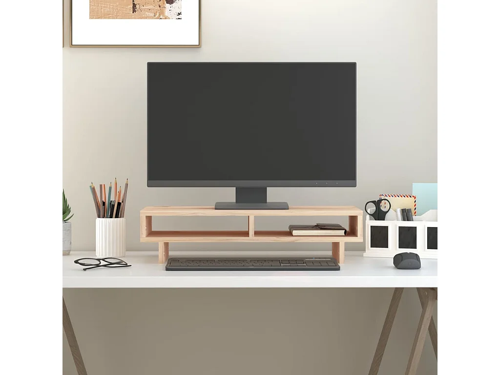Support pour moniteur 60x27x14 cm Bois de pin solide
