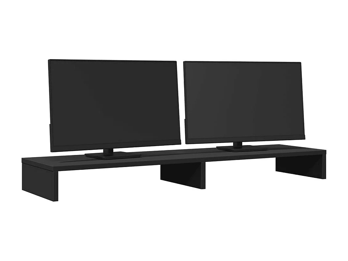 Support de moniteur noir 100x27x10 cm bois d'ingénierie