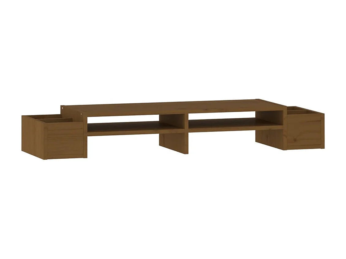 Support de moniteur Marron miel 100x27,5x15 cm Bois pin solide