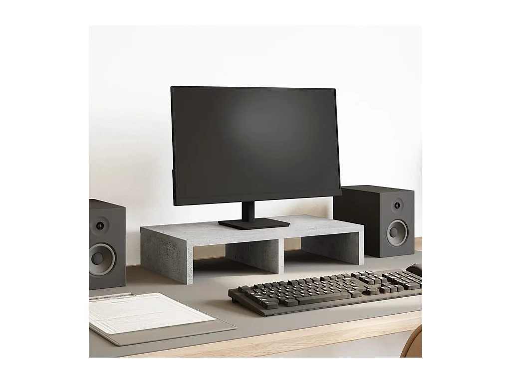 Supporto per monitor grigio cemento 50x27x10 cm in derivati del legno
