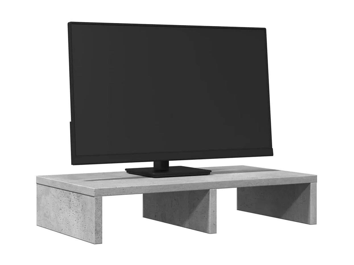 Support de moniteur gris béton 50x27x10 cm bois d'ingénierie