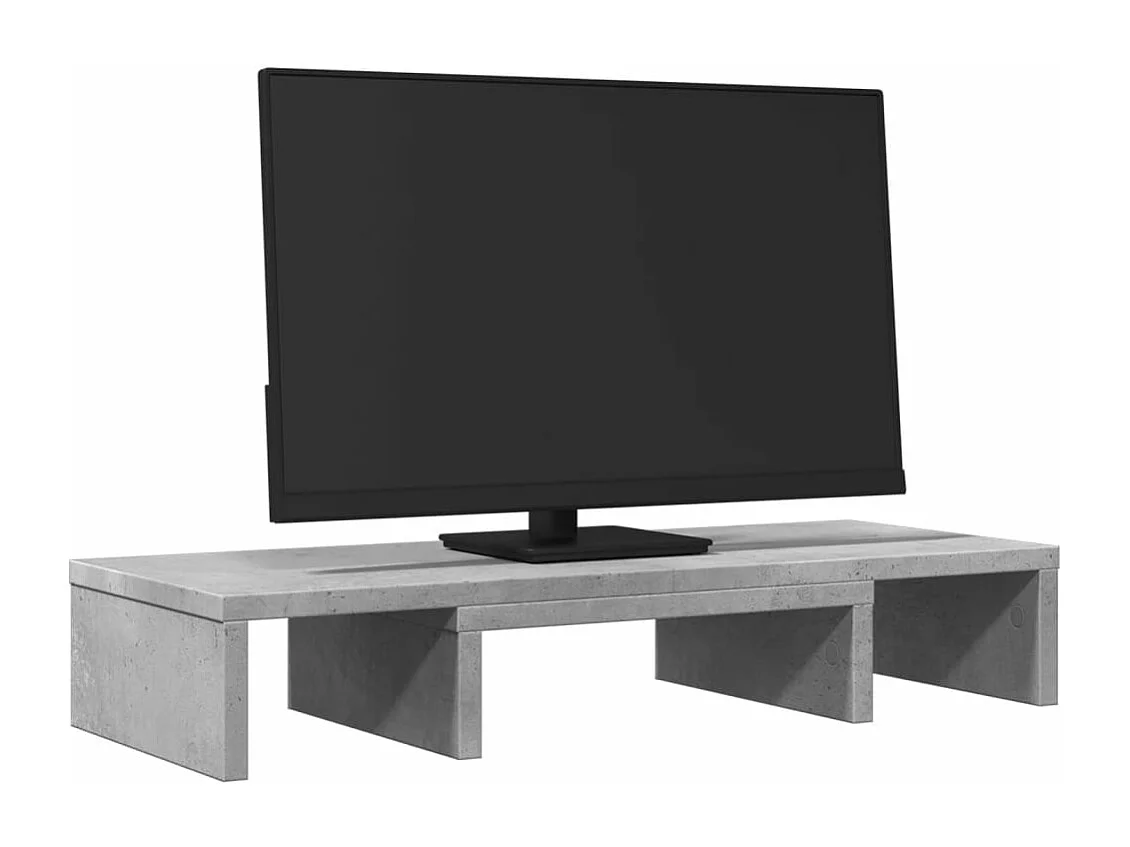 Support de moniteur réglable gris béton bois d'ingénierie