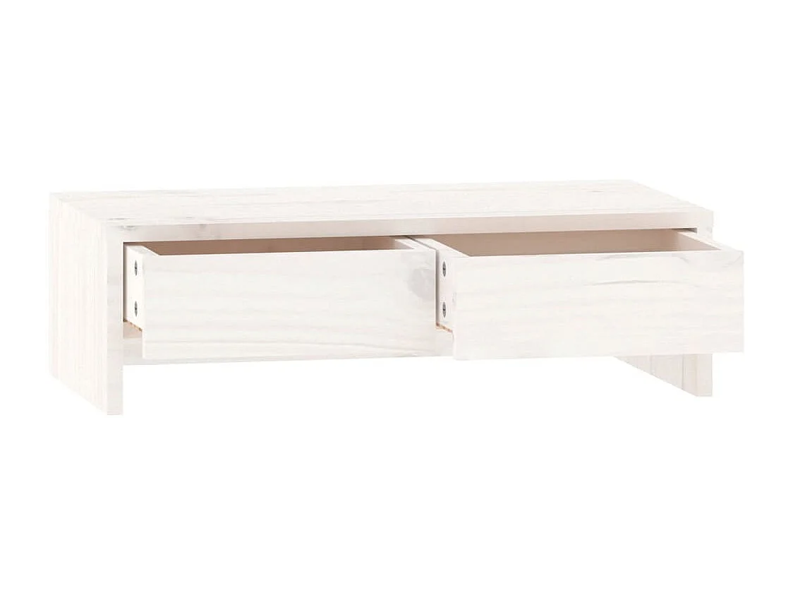 Suporte para monitor Branco 50x27x15 cm Madeira maciça de pinho