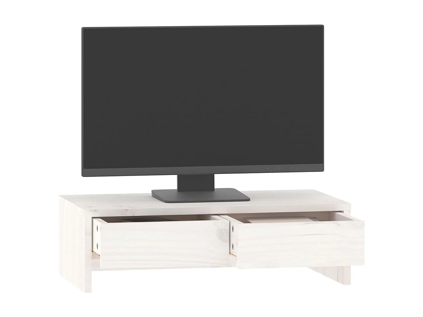Supporto per monitor Bianco 50x27x15 cm Legno di pino massiccio