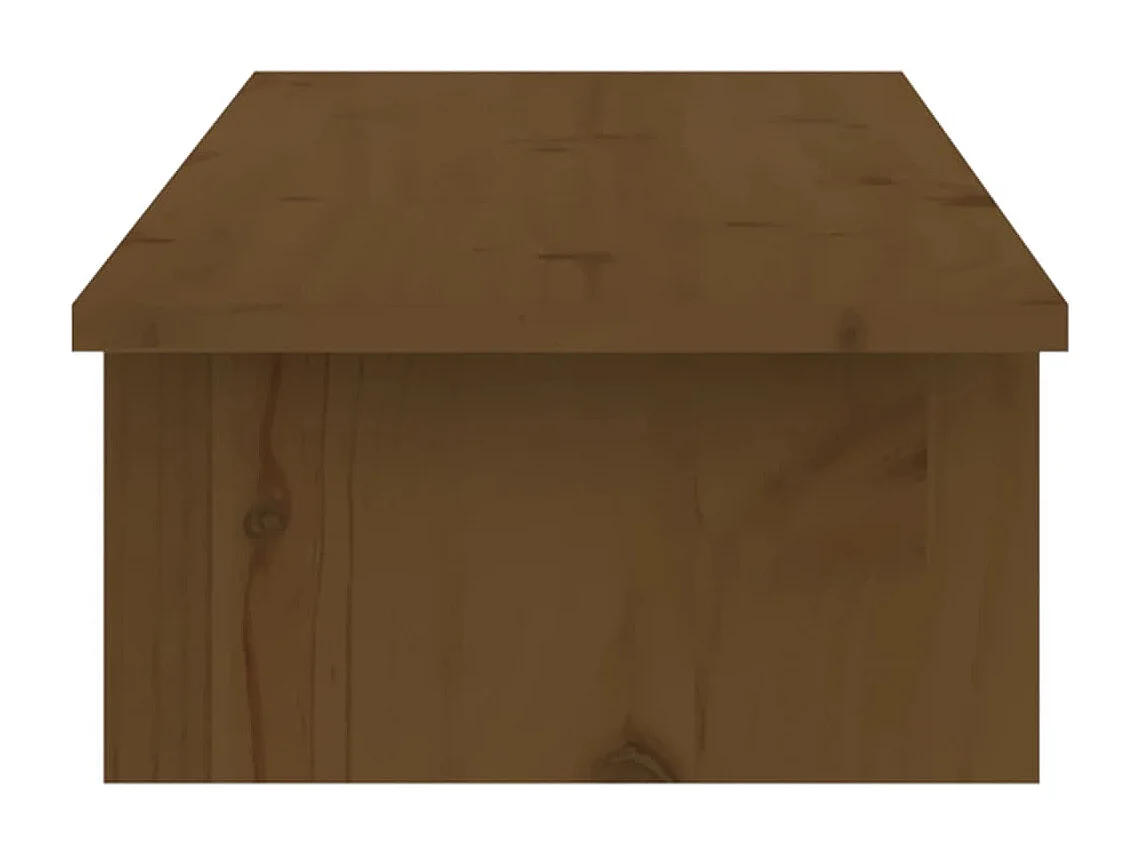 Suporte para monitor Castanho mel 100x27x15 cm Madeira maciça de pinho