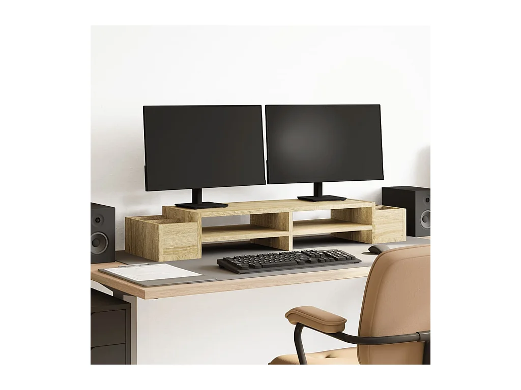 Support de moniteur avec rangement chêne sonoma bois ingénierie