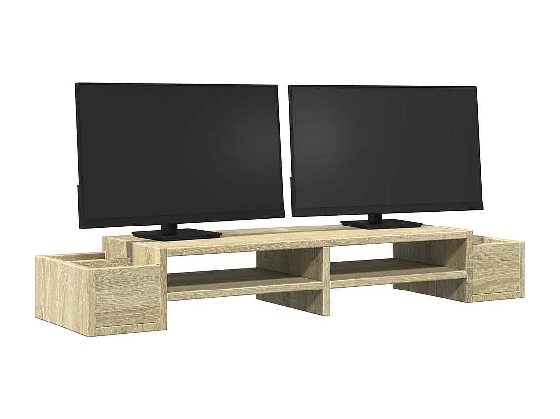 Supporto per monitor con contenitore in multistrato di rovere Sonoma