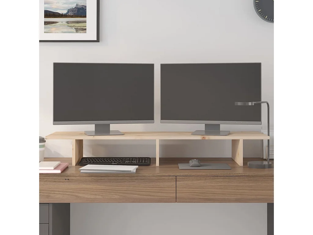 Supporto per monitor 100x27x15 cm Legno di pino massiccio