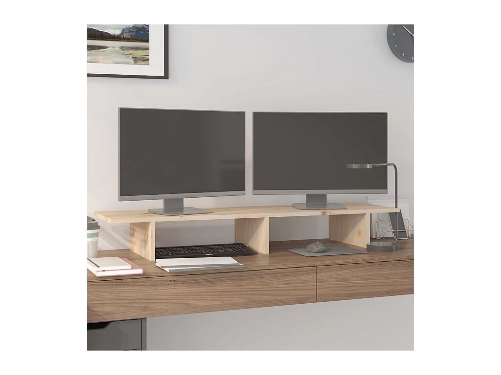 Support pour moniteur 100x27x15 cm Bois de pin solide