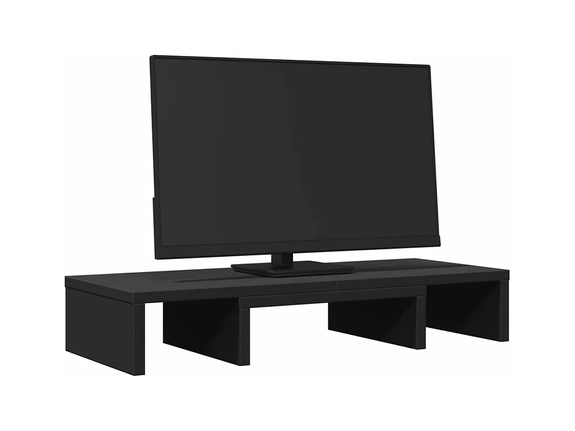 Support de moniteur réglable noir bois d'ingénierie