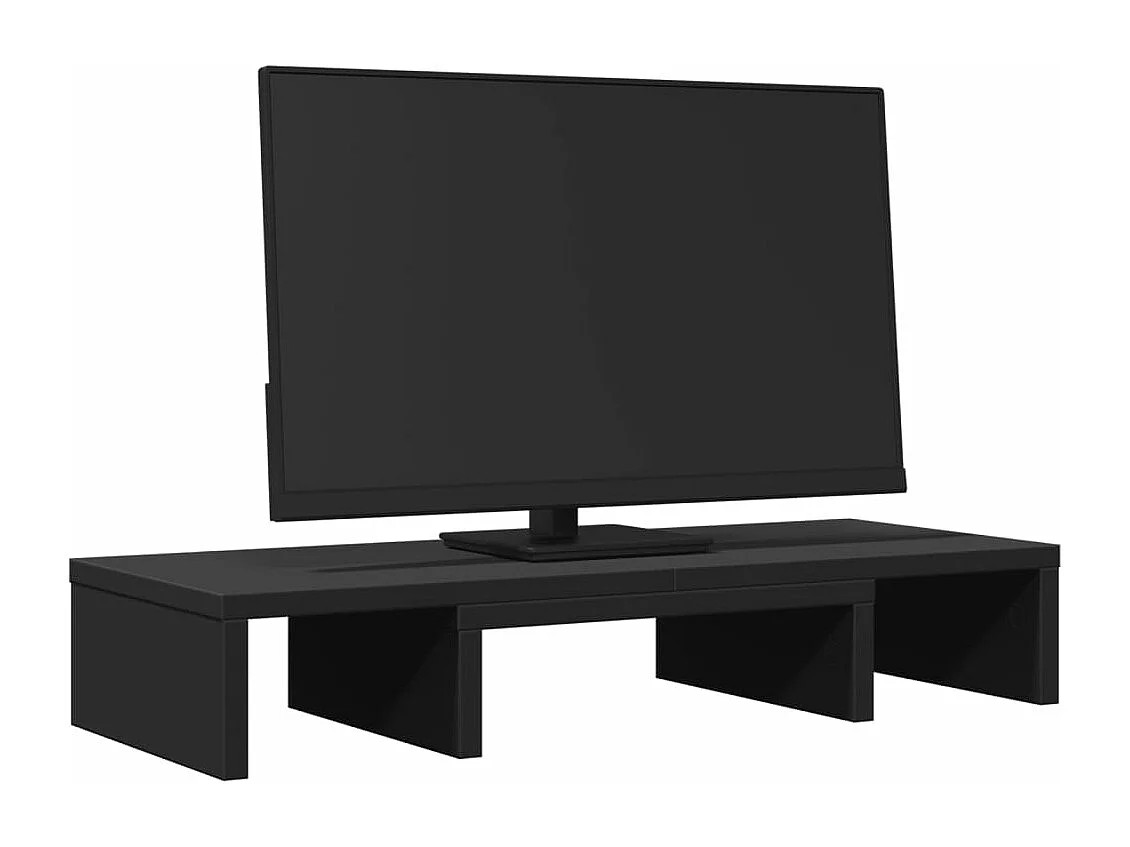 Support de moniteur réglable noir bois d'ingénierie
