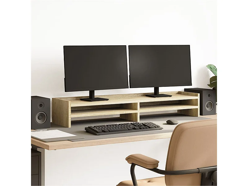 Supporto per monitor in rovere Sonoma 100x24x16 cm in derivati del legno