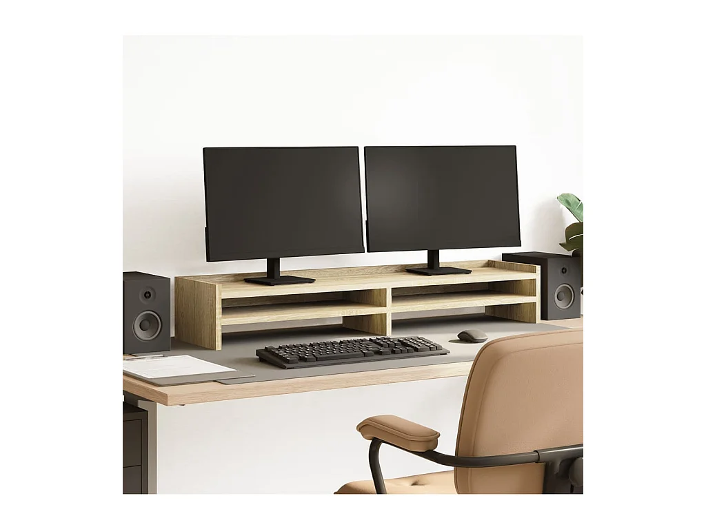 Support de moniteur chêne sonoma 100x24x16 cm bois d'ingénierie
