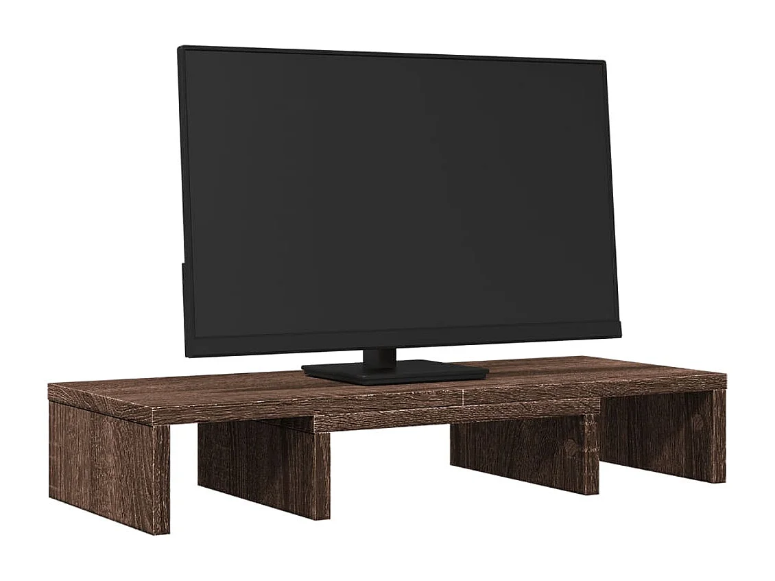 Support de moniteur réglable chêne marron bois d'ingénierie