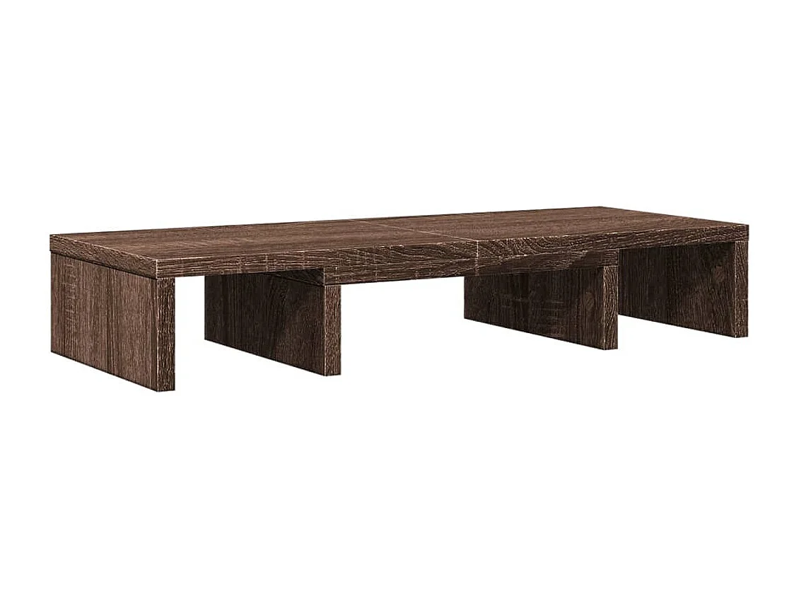 Support de moniteur réglable chêne marron bois d'ingénierie