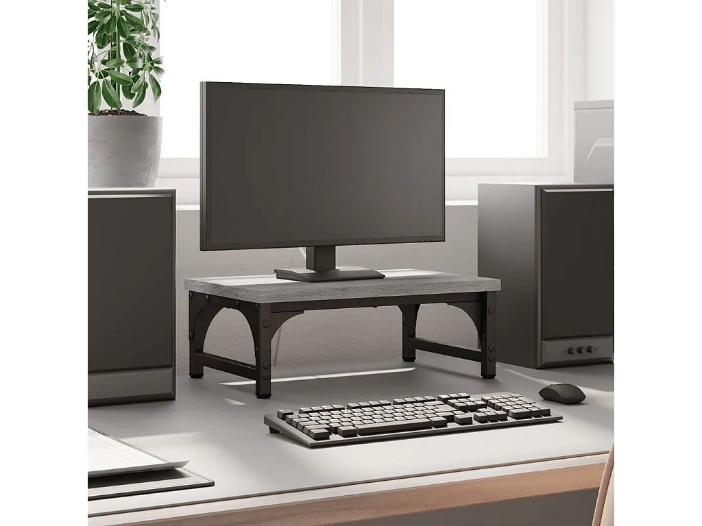 Suporte para monitor cinza Sonoma 37x23x14 cm madeira projetada