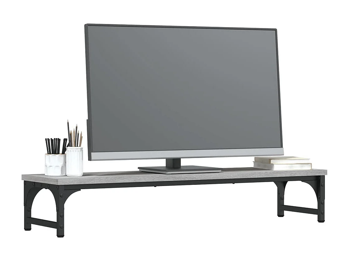 Supporto per monitor Sonoma grigio 85x23x15,5 cm in derivati del legno