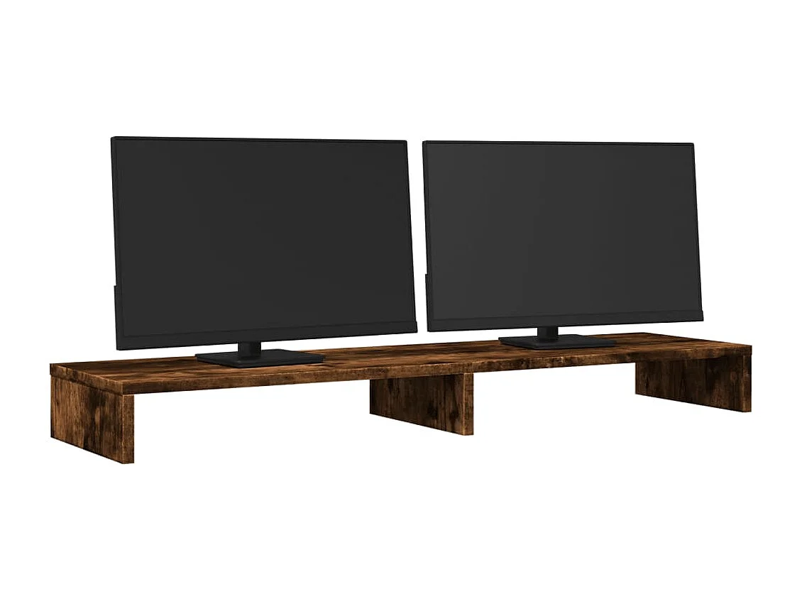 Suporte para monitor em carvalho fumê 100x27x10 cm madeira projetada