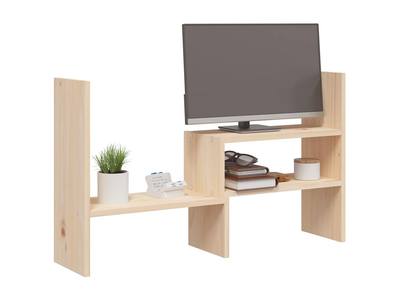 Soporte para monitor (39-72)x17x43 cm Madera maciza de pino