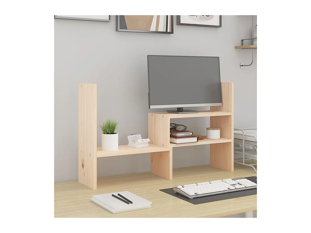 Support pour moniteur (39-72)x17x43 cm Bois de pin solide