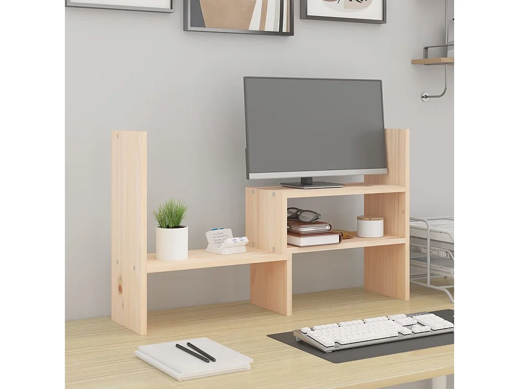 Support pour moniteur (39-72)x17x43 cm Bois de pin solide