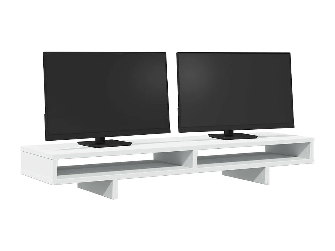 Suporte de monitor branco 100x27x15 cm madeira projetada