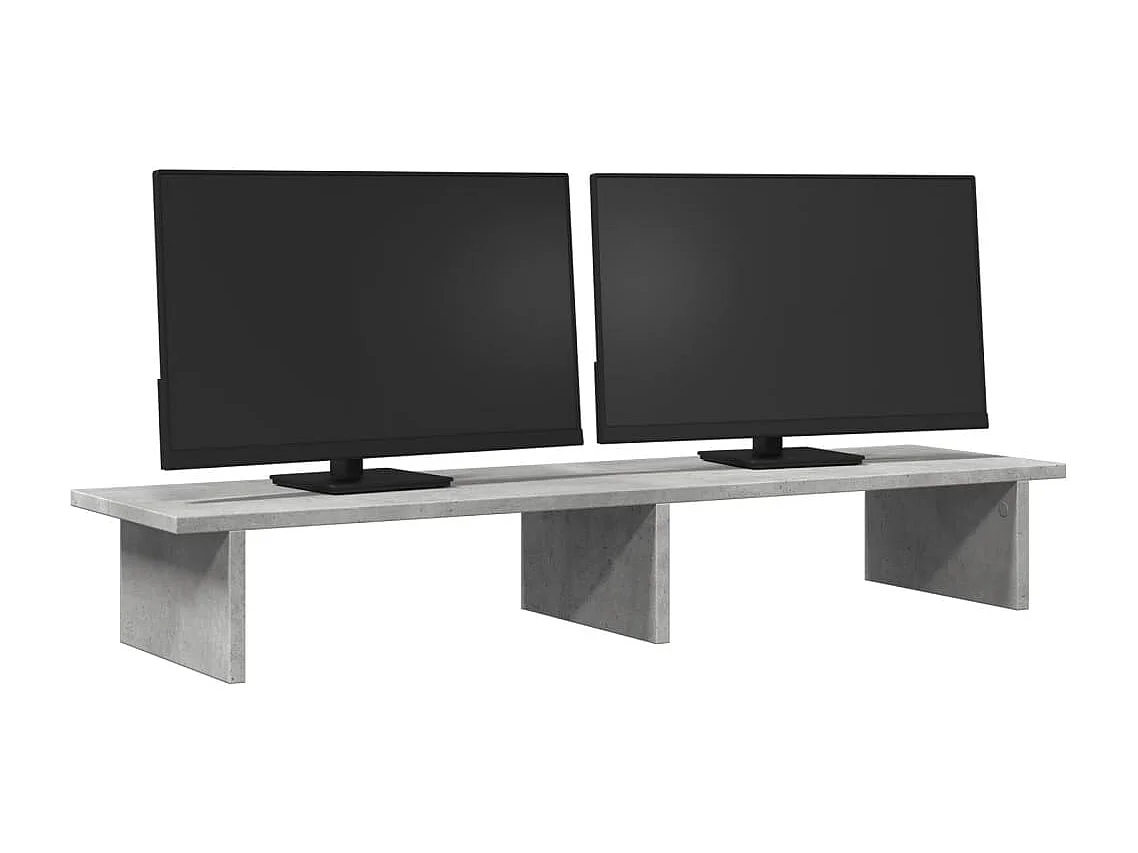 Suporte para monitor cinza concreto 100x27x15 cm madeira projetada