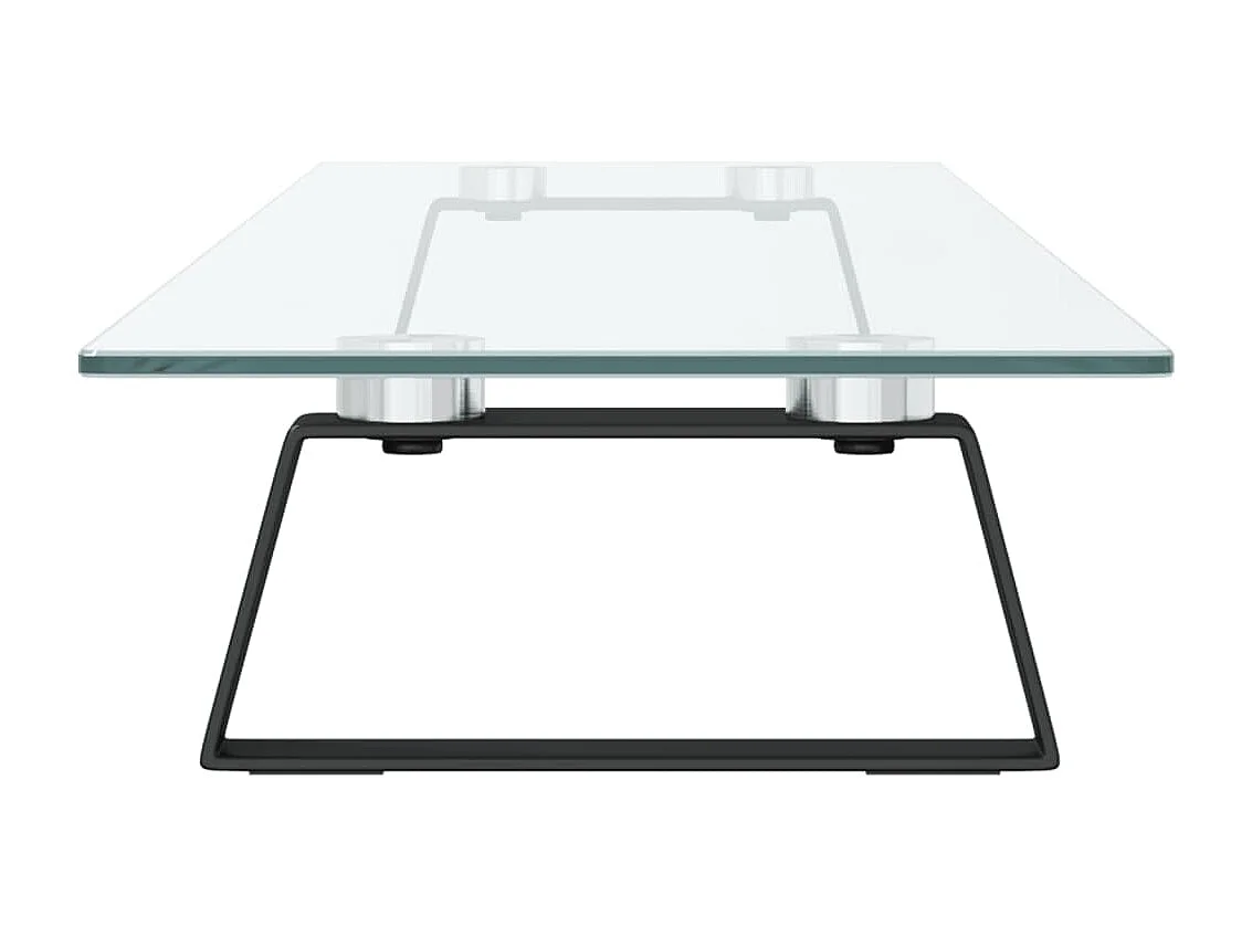 Supporto per monitor nero 100x20x8 cm in vetro temperato e metallo