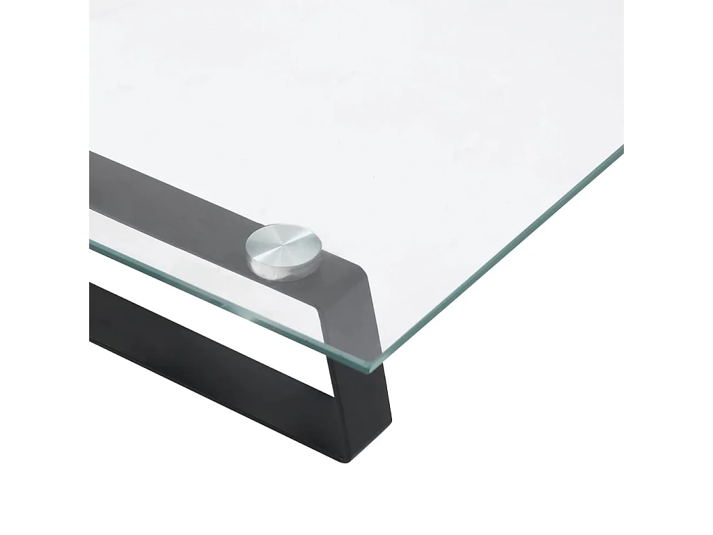 Support de moniteur noir 100x20x8 cm verre trempé et métal