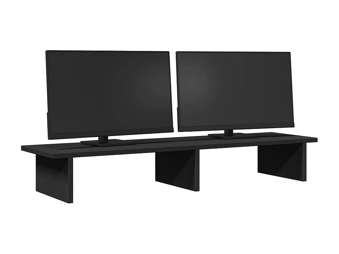Schwarzer Monitorständer 100x27x15 cm aus Holzwerkstoff