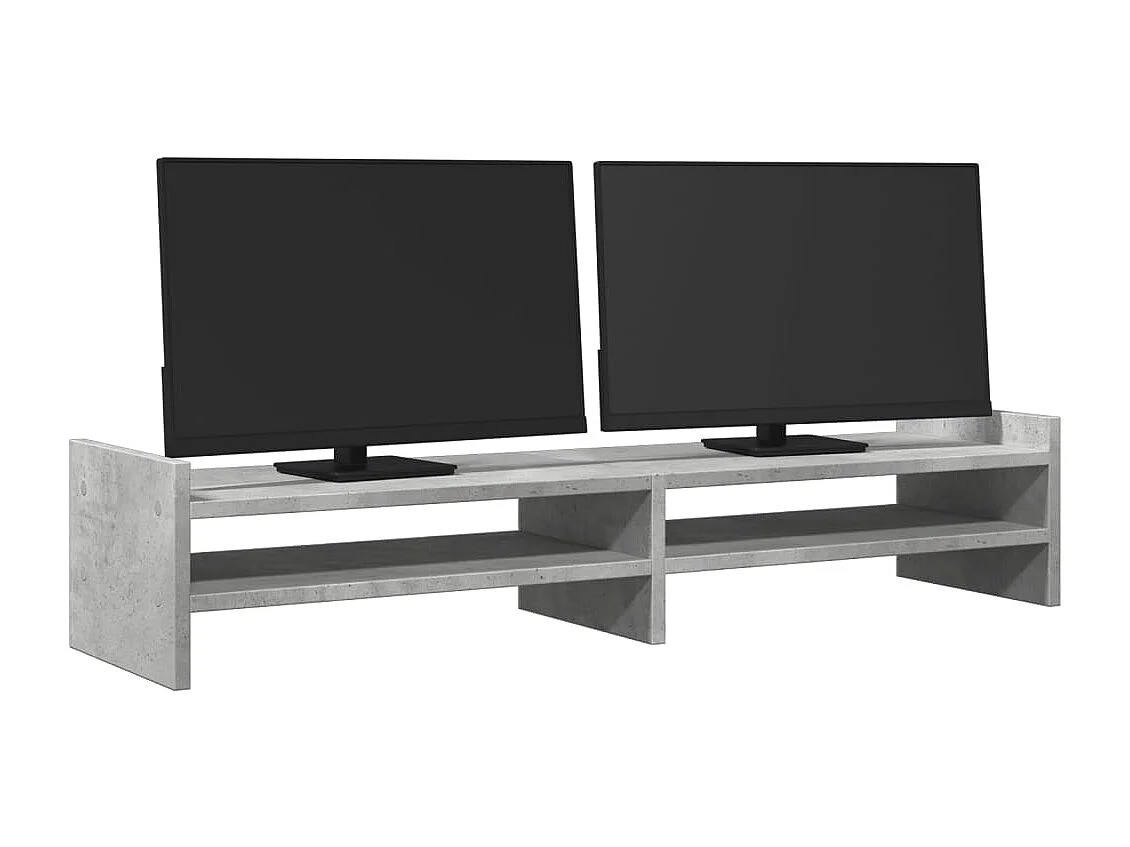 Supporto per monitor grigio cemento 100x27x20 cm in derivati del legno