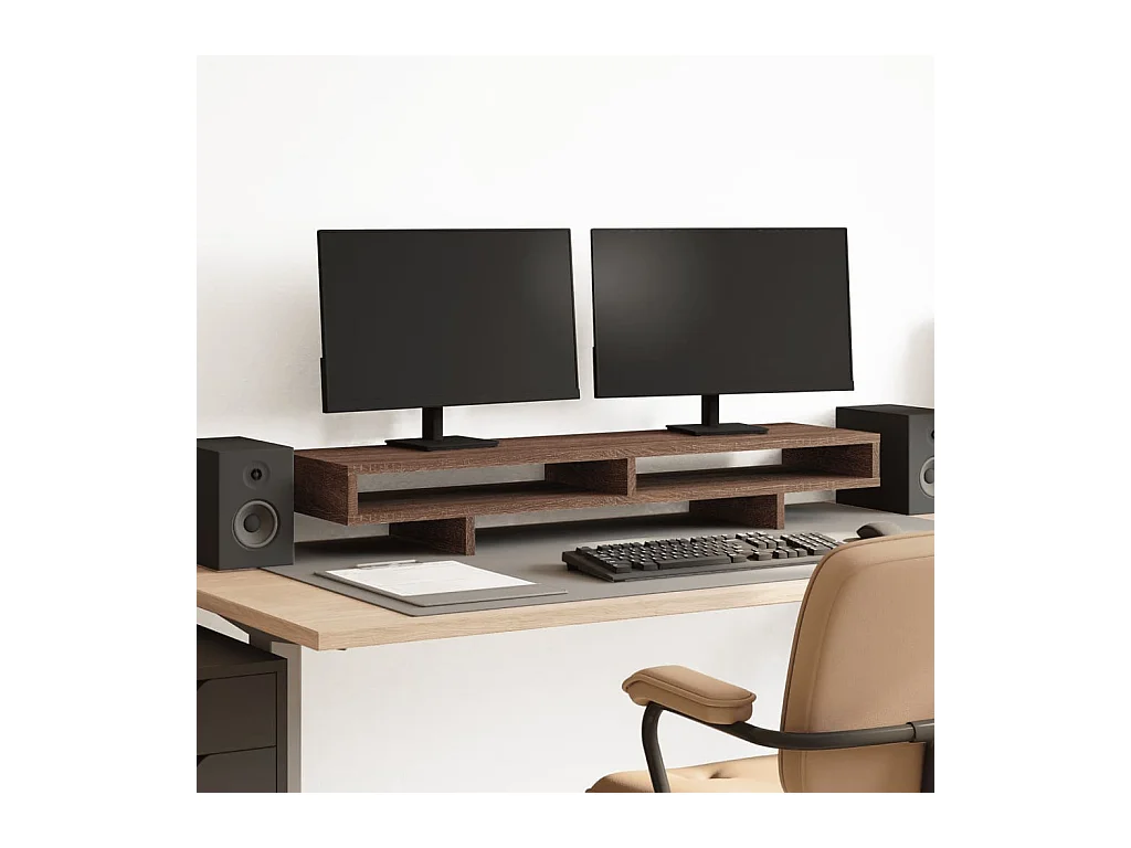 Support de moniteur chêne marron 100x27x15 cm bois d'ingénierie
