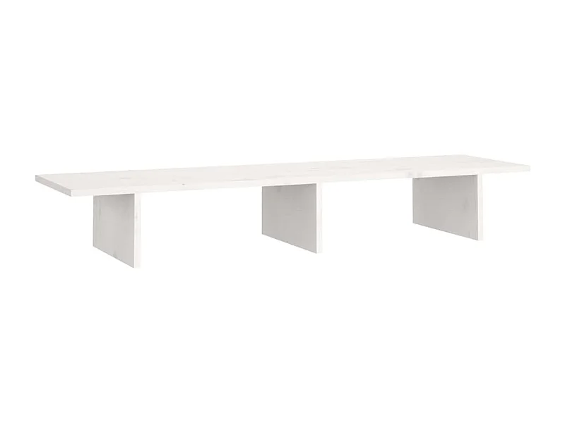 Supporto per monitor Bianco 100x27x15 cm Legno di pino massiccio