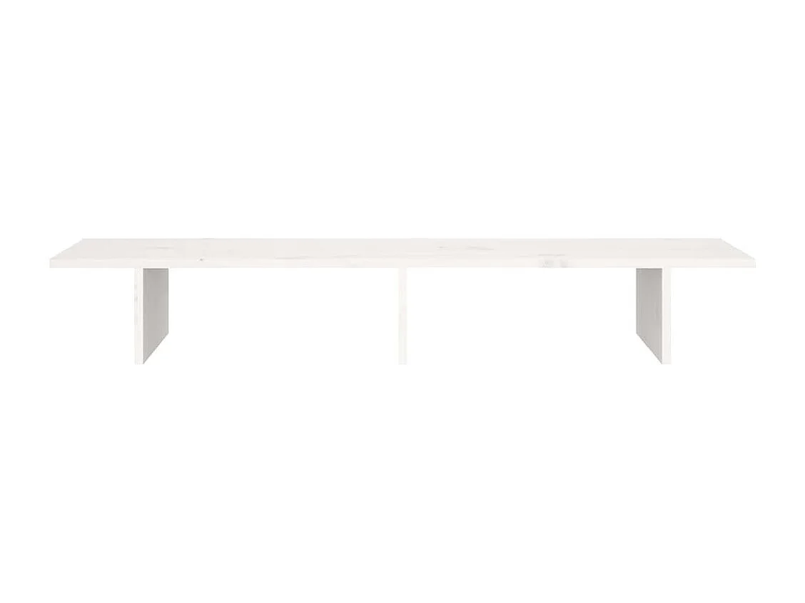 Support de moniteur Blanc 100x27x15 cm Bois de pin solide