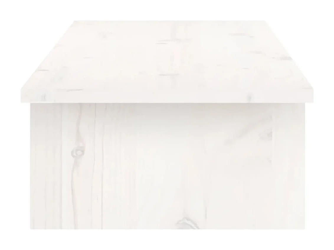 Support de moniteur Blanc 100x27x15 cm Bois de pin solide