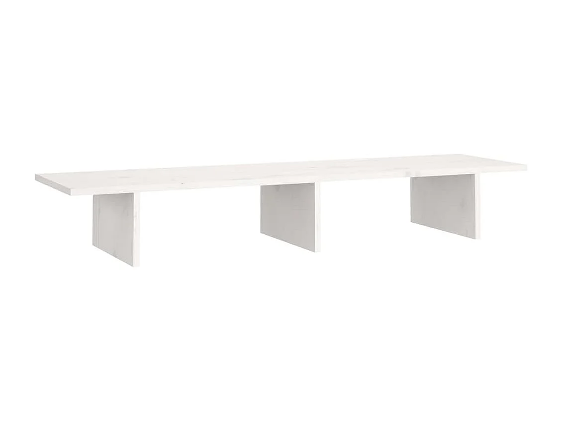 Support de moniteur Blanc 100x27x15 cm Bois de pin solide