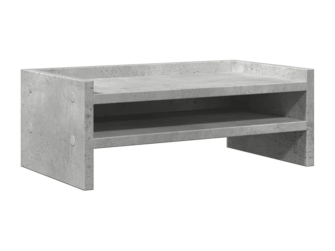 Support de moniteur gris béton 42x24x16 cm bois d'ingénierie