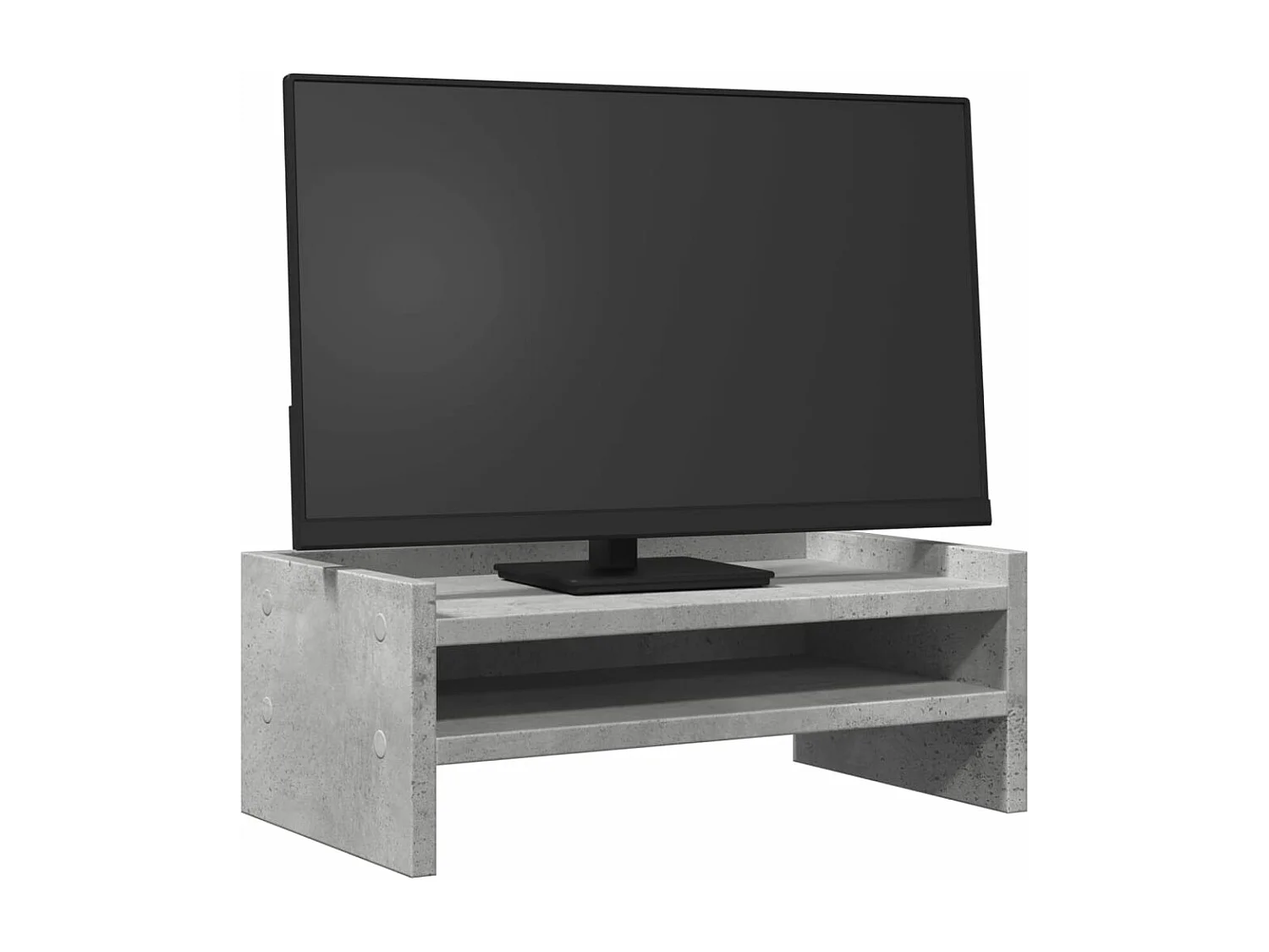 Support de moniteur gris béton 42x24x16 cm bois d'ingénierie
