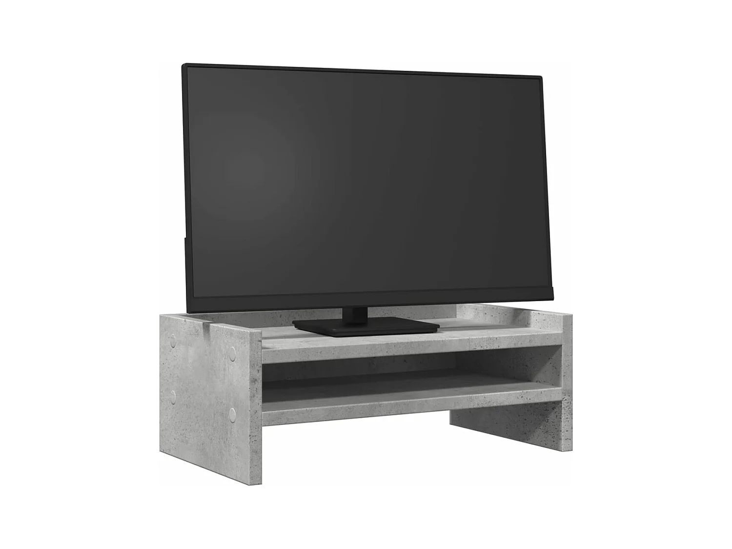Support de moniteur gris béton 42x24x16 cm bois d'ingénierie