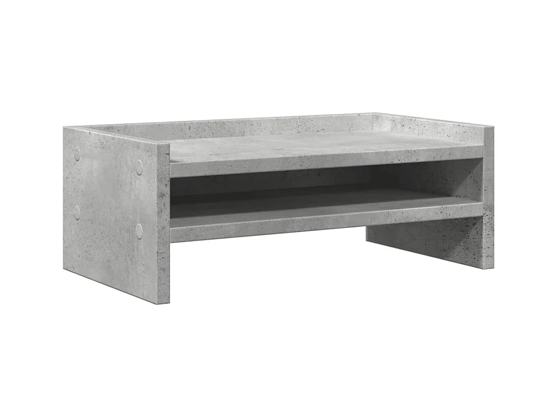 Support de moniteur gris béton 42x24x16 cm bois d'ingénierie