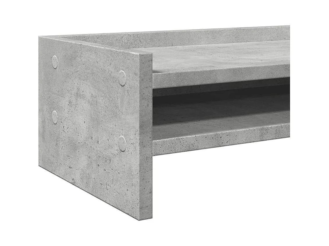 Support de moniteur gris béton 42x24x16 cm bois d'ingénierie