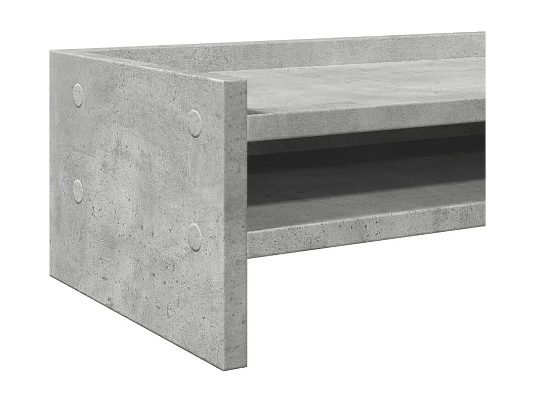 Support de moniteur gris béton 42x24x16 cm bois d'ingénierie