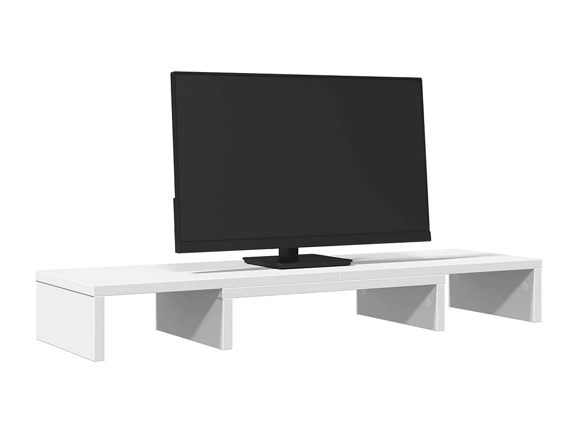 Supporto per monitor rialzato regolabile in legno ingegnerizzato bianco