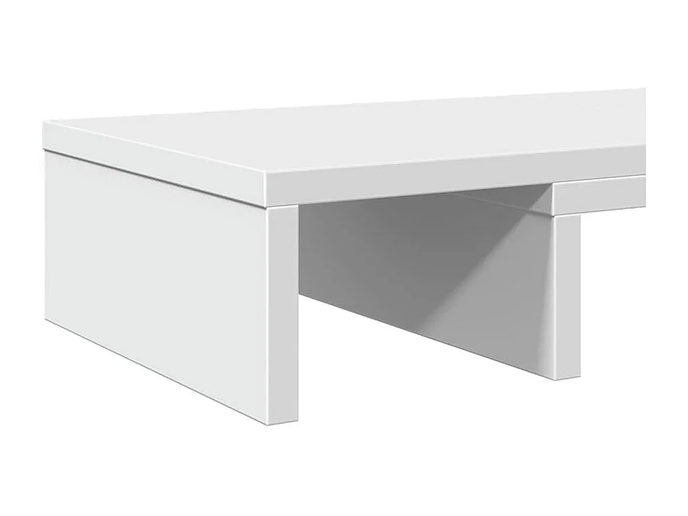 Supporto per monitor rialzato regolabile in legno ingegnerizzato bianco
