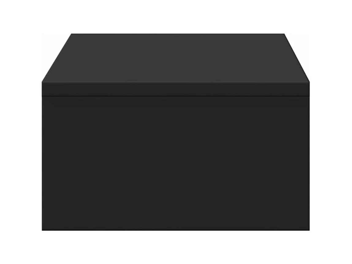 Support de moniteur avec tiroirs noir bois d'ingénierie