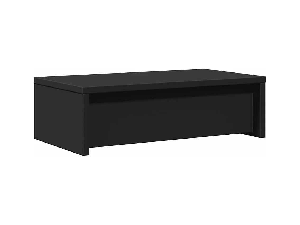 Support de moniteur avec tiroirs noir bois d'ingénierie