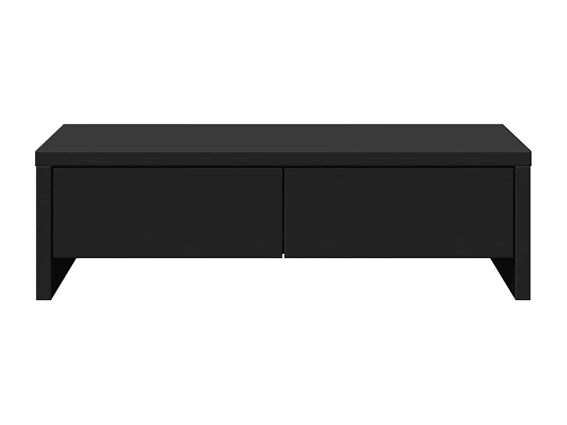 Support de moniteur avec tiroirs noir bois d'ingénierie