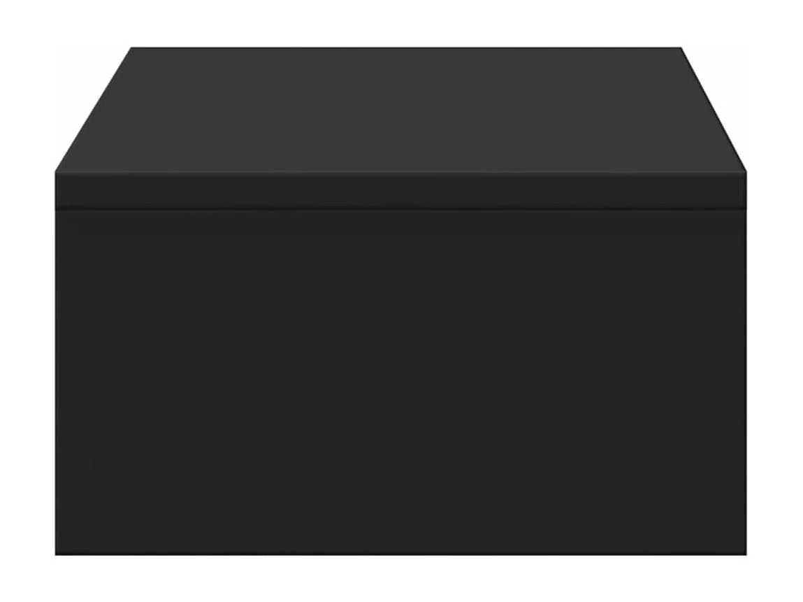 Support de moniteur avec tiroirs noir bois d'ingénierie