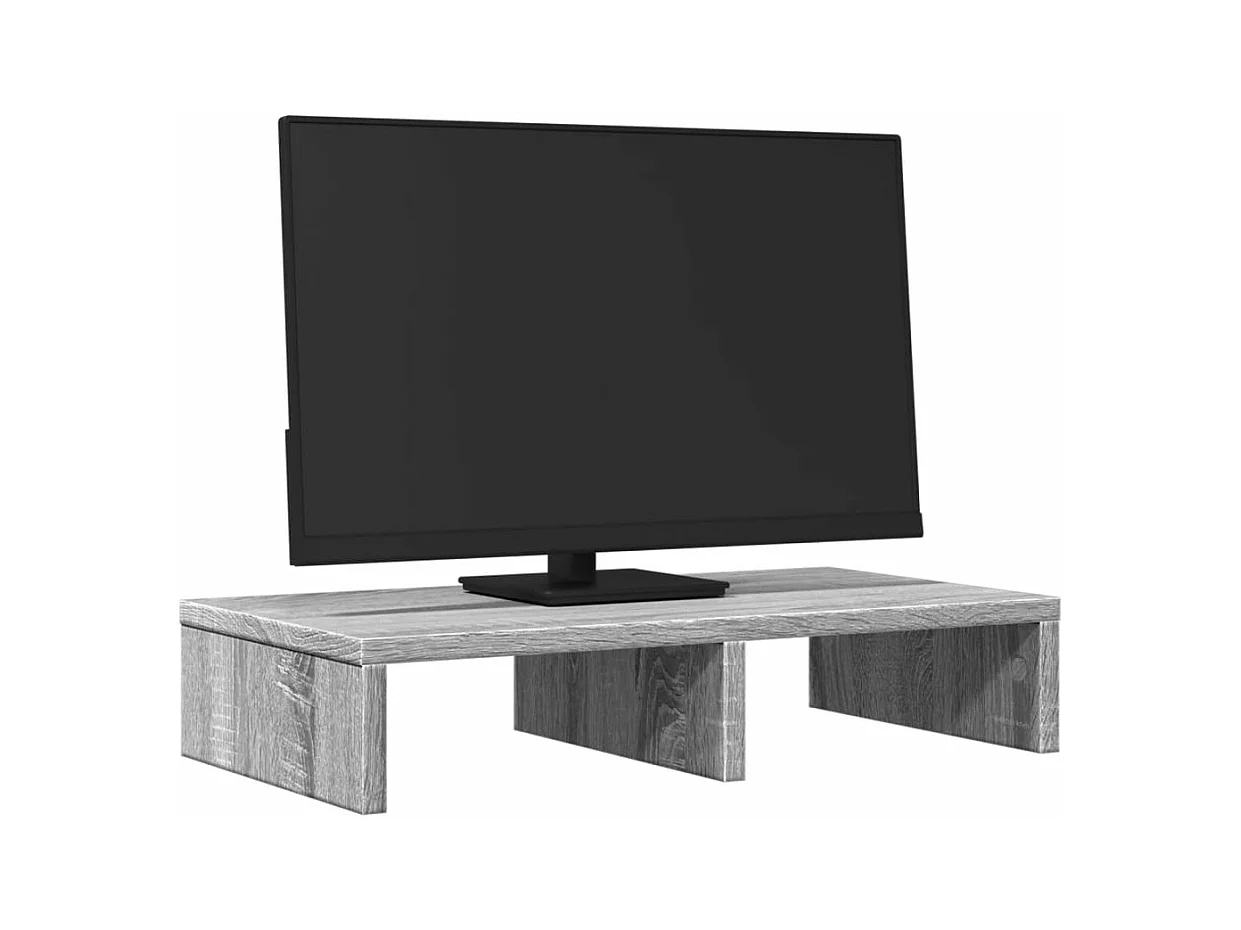Sonoma grijze monitorstandaard 50x27x10 cm parket